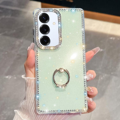 Rhinestone Glitter TPU Ring Holder Anti-fall Phone Case, For Samsung Galaxy S25 5G, For Samsung Galaxy S25+ 5G, For Samsung Galaxy S25 Ultra 5G, For Samsung Galaxy A16 5G, For Samsung Galaxy S24 FE 5G, For Samsung Galaxy A15 5G, For Samsung Galaxy A55 ...