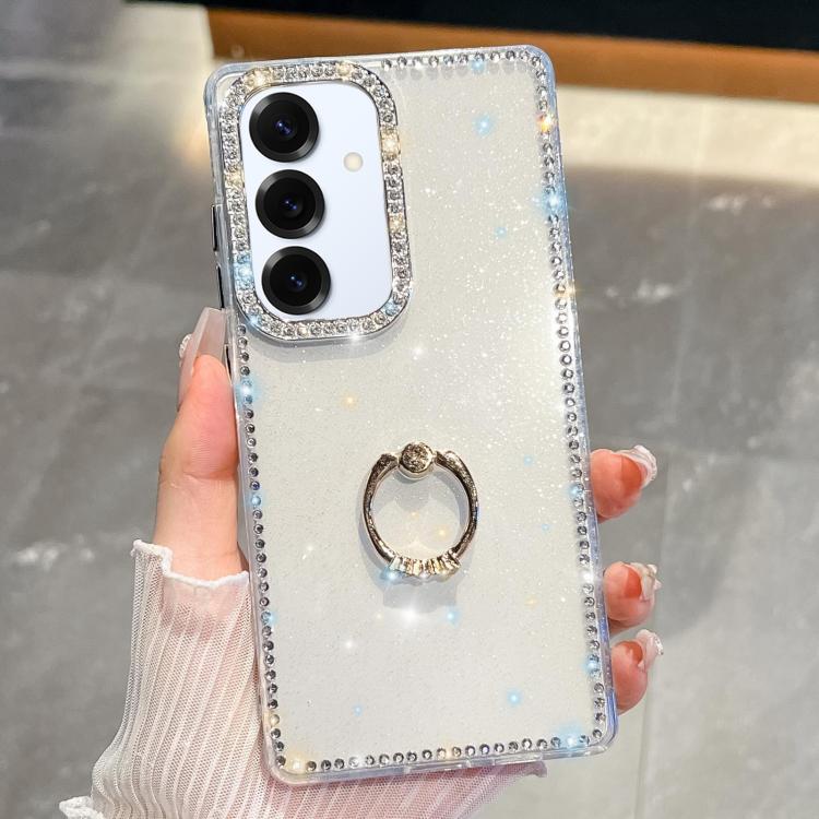 Rhinestone Glitter TPU Ring Holder Anti-fall Phone Case, For Samsung Galaxy S25 5G, For Samsung Galaxy S25+ 5G, For Samsung Galaxy S25 Ultra 5G, For Samsung Galaxy A16 5G, For Samsung Galaxy S24 FE 5G, For Samsung Galaxy A15 5G, For Samsung Galaxy A55 ...