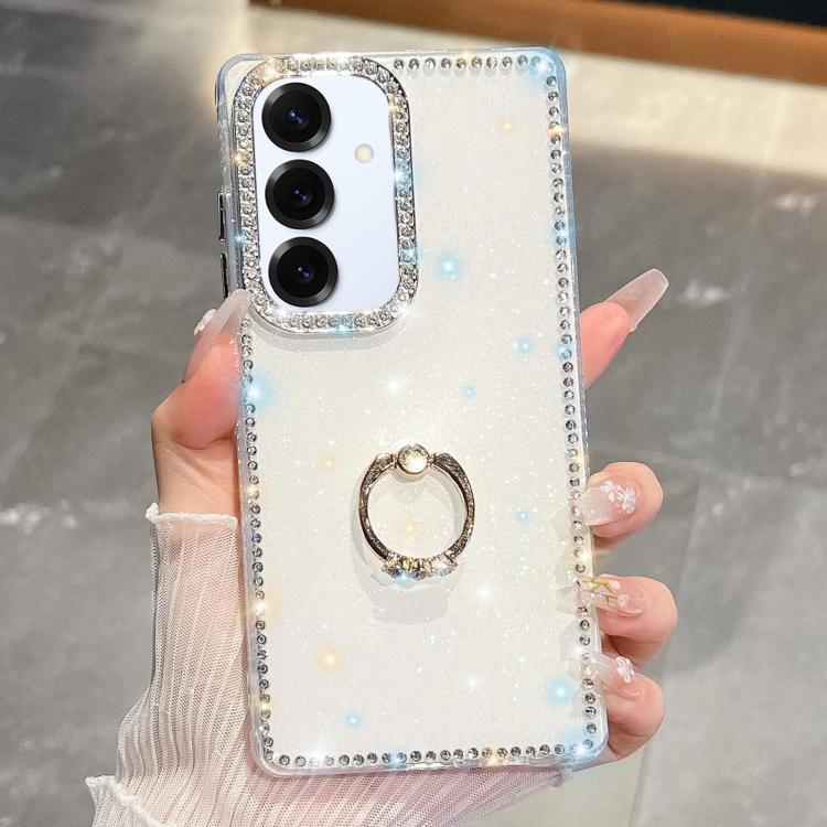 Rhinestone Glitter TPU Ring Holder Anti-fall Phone Case, For Samsung Galaxy S25 5G, For Samsung Galaxy S25+ 5G, For Samsung Galaxy S25 Ultra 5G, For Samsung Galaxy A16 5G, For Samsung Galaxy S24 FE 5G, For Samsung Galaxy A15 5G, For Samsung Galaxy A55 ...