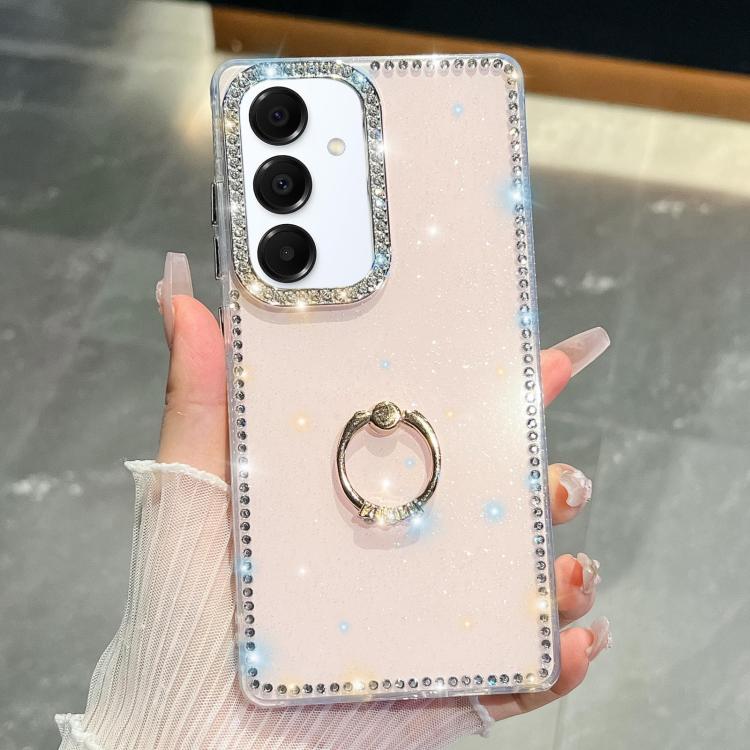 Rhinestone Glitter TPU Ring Holder Anti-fall Phone Case, For Samsung Galaxy S25 5G, For Samsung Galaxy S25+ 5G, For Samsung Galaxy S25 Ultra 5G, For Samsung Galaxy A16 5G, For Samsung Galaxy S24 FE 5G, For Samsung Galaxy A15 5G, For Samsung Galaxy A55 ...