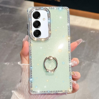 Rhinestone Glitter TPU Ring Holder Anti-fall Phone Case, For Samsung Galaxy S25 5G, For Samsung Galaxy S25+ 5G, For Samsung Galaxy S25 Ultra 5G, For Samsung Galaxy A16 5G, For Samsung Galaxy S24 FE 5G, For Samsung Galaxy A15 5G, For Samsung Galaxy A55 ...