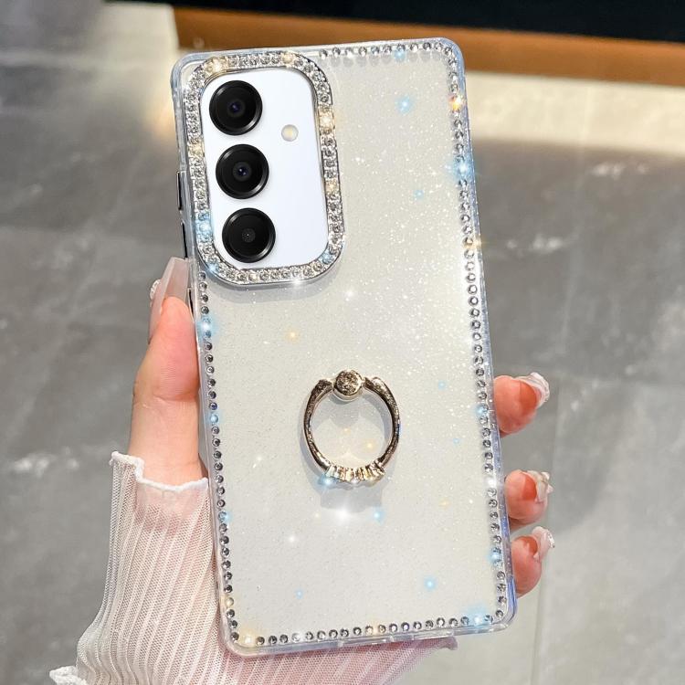 Rhinestone Glitter TPU Ring Holder Anti-fall Phone Case, For Samsung Galaxy S25 5G, For Samsung Galaxy S25+ 5G, For Samsung Galaxy S25 Ultra 5G, For Samsung Galaxy A16 5G, For Samsung Galaxy S24 FE 5G, For Samsung Galaxy A15 5G, For Samsung Galaxy A55 ...