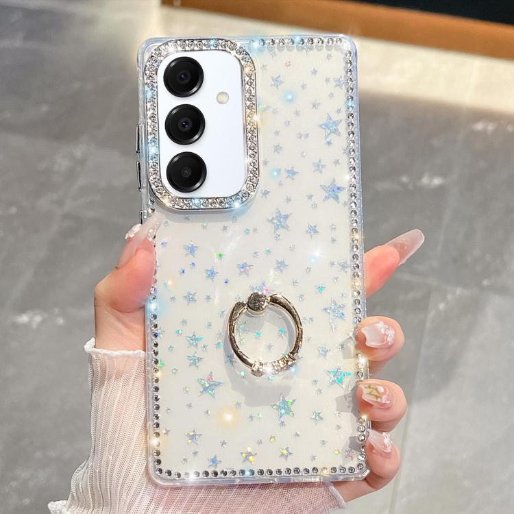 Rhinestone Glitter TPU Ring Holder Anti-fall Phone Case, For Samsung Galaxy S25 5G, For Samsung Galaxy S25+ 5G, For Samsung Galaxy S25 Ultra 5G, For Samsung Galaxy A16 5G, For Samsung Galaxy S24 FE 5G, For Samsung Galaxy A15 5G, For Samsung Galaxy A55 ...
