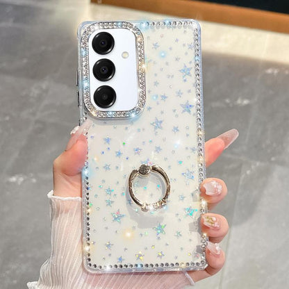 Rhinestone Glitter TPU Ring Holder Anti-fall Phone Case, For Samsung Galaxy S25 5G, For Samsung Galaxy S25+ 5G, For Samsung Galaxy S25 Ultra 5G, For Samsung Galaxy A16 5G, For Samsung Galaxy S24 FE 5G, For Samsung Galaxy A15 5G, For Samsung Galaxy A55 ...