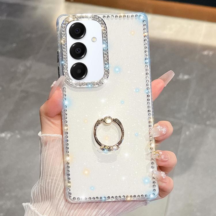 Rhinestone Glitter TPU Ring Holder Anti-fall Phone Case, For Samsung Galaxy S25 5G, For Samsung Galaxy S25+ 5G, For Samsung Galaxy S25 Ultra 5G, For Samsung Galaxy A16 5G, For Samsung Galaxy S24 FE 5G, For Samsung Galaxy A15 5G, For Samsung Galaxy A55 ...