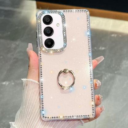 Rhinestone Glitter TPU Ring Holder Anti-fall Phone Case, For Samsung Galaxy S25 5G, For Samsung Galaxy S25+ 5G, For Samsung Galaxy S25 Ultra 5G, For Samsung Galaxy A16 5G, For Samsung Galaxy S24 FE 5G, For Samsung Galaxy A15 5G, For Samsung Galaxy A55 ...