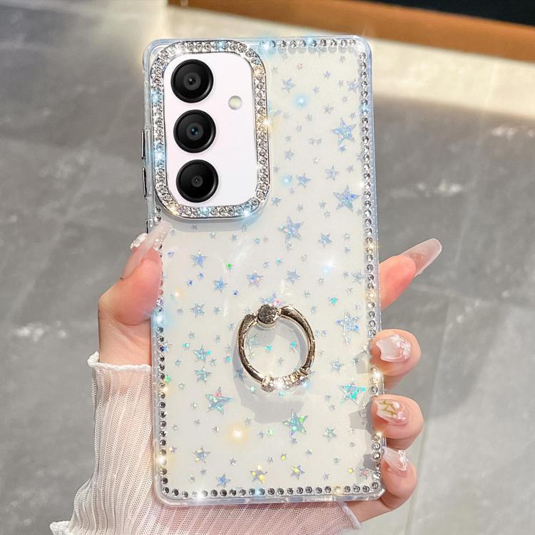 Rhinestone Glitter TPU Ring Holder Anti-fall Phone Case, For Samsung Galaxy S25 5G, For Samsung Galaxy S25+ 5G, For Samsung Galaxy S25 Ultra 5G, For Samsung Galaxy A16 5G, For Samsung Galaxy S24 FE 5G, For Samsung Galaxy A15 5G, For Samsung Galaxy A55 ...
