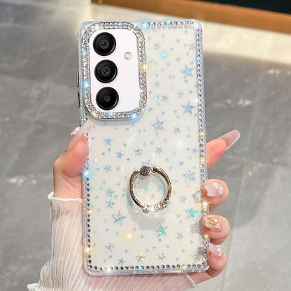 Rhinestone Glitter TPU Ring Holder Anti-fall Phone Case, For Samsung Galaxy S25 5G, For Samsung Galaxy S25+ 5G, For Samsung Galaxy S25 Ultra 5G, For Samsung Galaxy A16 5G, For Samsung Galaxy S24 FE 5G, For Samsung Galaxy A15 5G, For Samsung Galaxy A55 ...