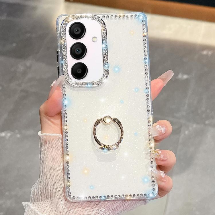 Rhinestone Glitter TPU Ring Holder Anti-fall Phone Case, For Samsung Galaxy S25 5G, For Samsung Galaxy S25+ 5G, For Samsung Galaxy S25 Ultra 5G, For Samsung Galaxy A16 5G, For Samsung Galaxy S24 FE 5G, For Samsung Galaxy A15 5G, For Samsung Galaxy A55 ...