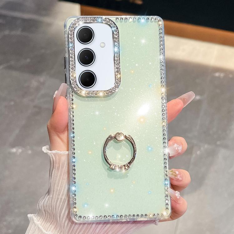 Rhinestone Glitter TPU Ring Holder Anti-fall Phone Case, For Samsung Galaxy S25 5G, For Samsung Galaxy S25+ 5G, For Samsung Galaxy S25 Ultra 5G, For Samsung Galaxy A16 5G, For Samsung Galaxy S24 FE 5G, For Samsung Galaxy A15 5G, For Samsung Galaxy A55 ...