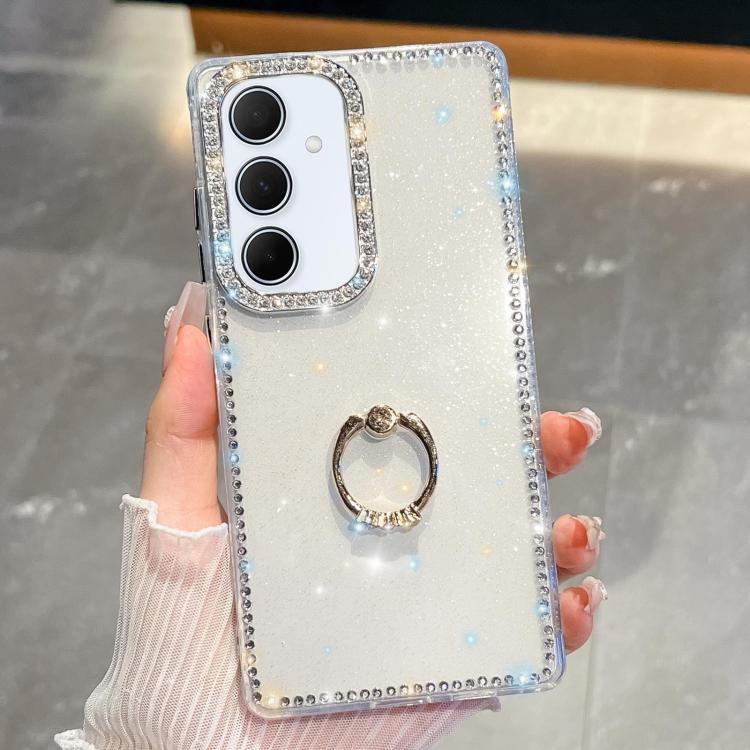 Rhinestone Glitter TPU Ring Holder Anti-fall Phone Case, For Samsung Galaxy S25 5G, For Samsung Galaxy S25+ 5G, For Samsung Galaxy S25 Ultra 5G, For Samsung Galaxy A16 5G, For Samsung Galaxy S24 FE 5G, For Samsung Galaxy A15 5G, For Samsung Galaxy A55 ...