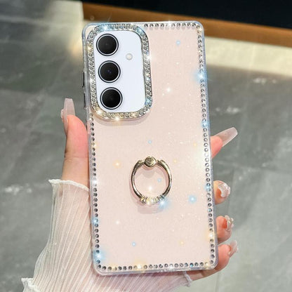 Rhinestone Glitter TPU Ring Holder Anti-fall Phone Case, For Samsung Galaxy S25 5G, For Samsung Galaxy S25+ 5G, For Samsung Galaxy S25 Ultra 5G, For Samsung Galaxy A16 5G, For Samsung Galaxy S24 FE 5G, For Samsung Galaxy A15 5G, For Samsung Galaxy A55 ...