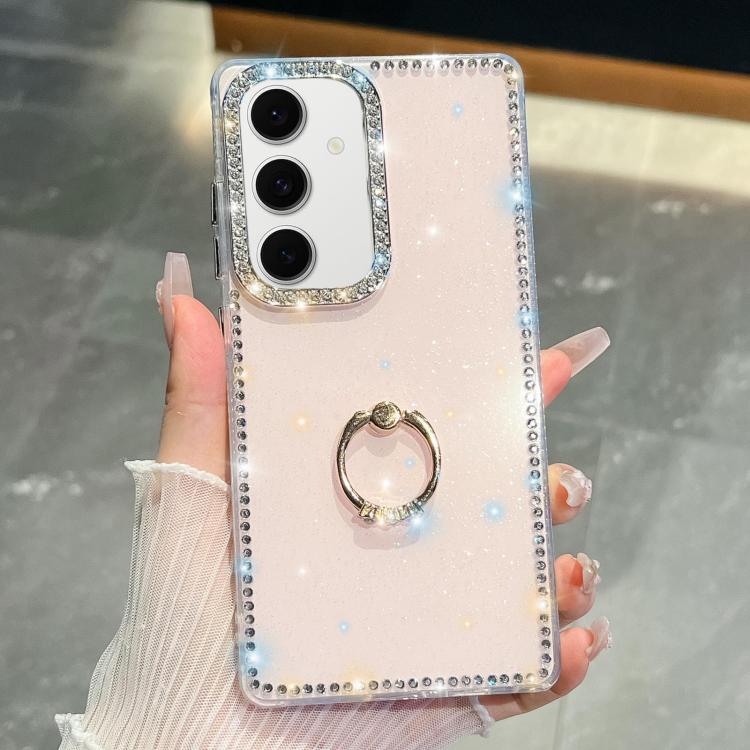 Rhinestone Glitter TPU Ring Holder Anti-fall Phone Case, For Samsung Galaxy S24 Ultra 5G, For Samsung Galaxy S24+ 5G, For Samsung Galaxy S24 5G, For Samsung Galaxy S23 Ultra 5G
