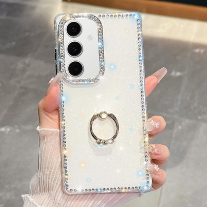 Rhinestone Glitter TPU Ring Holder Anti-fall Phone Case, For Samsung Galaxy S24 Ultra 5G, For Samsung Galaxy S24+ 5G, For Samsung Galaxy S24 5G, For Samsung Galaxy S23 Ultra 5G