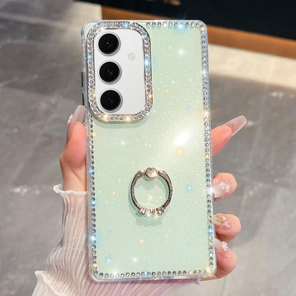 Rhinestone Glitter TPU Ring Holder Anti-fall Phone Case, For Samsung Galaxy S24 Ultra 5G, For Samsung Galaxy S24+ 5G, For Samsung Galaxy S24 5G, For Samsung Galaxy S23 Ultra 5G