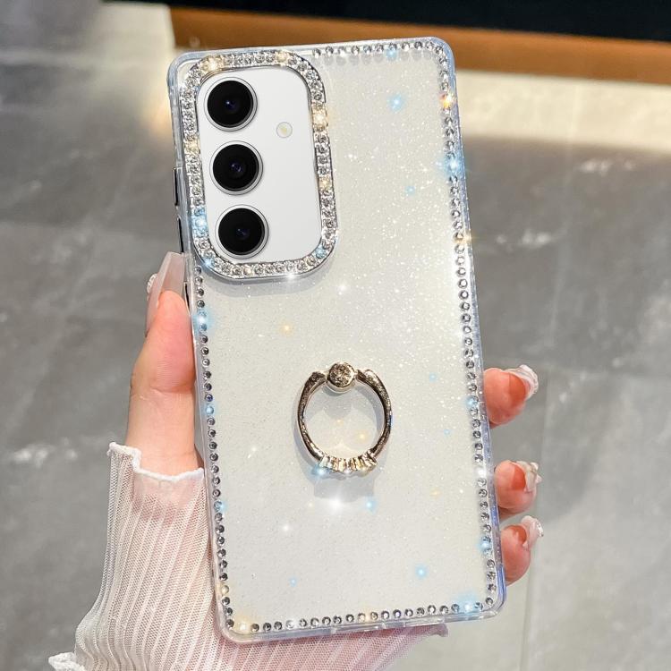 Rhinestone Glitter TPU Ring Holder Anti-fall Phone Case, For Samsung Galaxy S24 Ultra 5G, For Samsung Galaxy S24+ 5G, For Samsung Galaxy S24 5G, For Samsung Galaxy S23 Ultra 5G