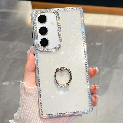 Rhinestone Glitter TPU Ring Holder Anti-fall Phone Case, For Samsung Galaxy S24 Ultra 5G, For Samsung Galaxy S24+ 5G, For Samsung Galaxy S24 5G, For Samsung Galaxy S23 Ultra 5G