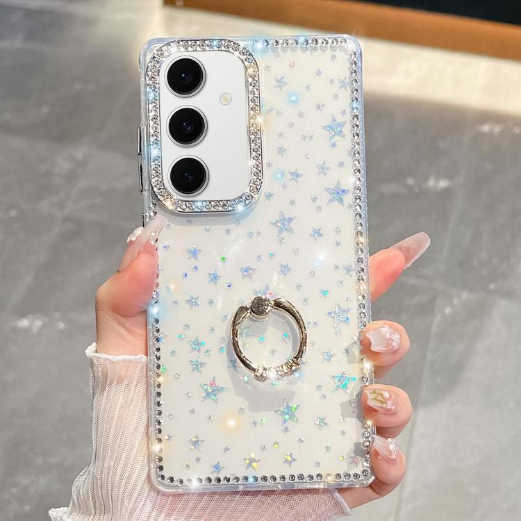 Rhinestone Glitter TPU Ring Holder Anti-fall Phone Case, For Samsung Galaxy S24 Ultra 5G, For Samsung Galaxy S24+ 5G, For Samsung Galaxy S24 5G, For Samsung Galaxy S23 Ultra 5G