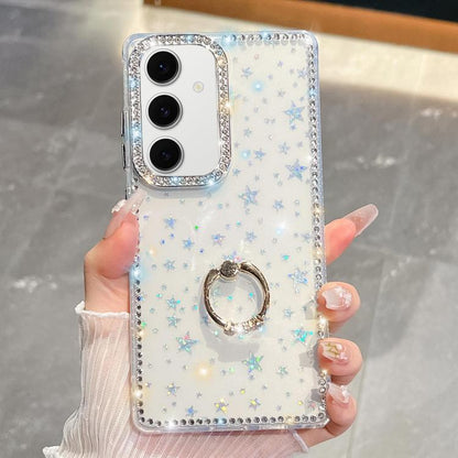 Rhinestone Glitter TPU Ring Holder Anti-fall Phone Case, For Samsung Galaxy S24 Ultra 5G, For Samsung Galaxy S24+ 5G, For Samsung Galaxy S24 5G, For Samsung Galaxy S23 Ultra 5G