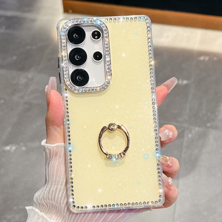 Rhinestone Glitter TPU Ring Holder Anti-fall Phone Case, For Samsung Galaxy S24 Ultra 5G, For Samsung Galaxy S24+ 5G, For Samsung Galaxy S24 5G, For Samsung Galaxy S23 Ultra 5G