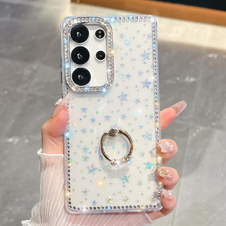 Rhinestone Glitter TPU Ring Holder Anti-fall Phone Case, For Samsung Galaxy S24 Ultra 5G, For Samsung Galaxy S24+ 5G, For Samsung Galaxy S24 5G, For Samsung Galaxy S23 Ultra 5G
