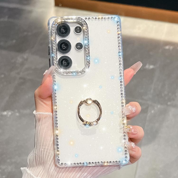 Rhinestone Glitter TPU Ring Holder Anti-fall Phone Case, For Samsung Galaxy S24 Ultra 5G, For Samsung Galaxy S24+ 5G, For Samsung Galaxy S24 5G, For Samsung Galaxy S23 Ultra 5G
