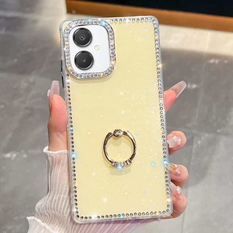 Rhinestone Glitter TPU Ring Holder Anti-fall Phone Case, For Samsung Galaxy S26+ 5G, For Samsung Galaxy S26 Ultra 5G, For Samsung Galaxy S26 5G, For Samsung Galaxy A07 5G, For Samsung Galaxy A17 5G, For Samsung Galaxy A56 5G, For Samsung Galaxy A26 5G ...