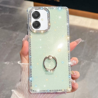 Rhinestone Glitter TPU Ring Holder Anti-fall Phone Case, For Samsung Galaxy S26+ 5G, For Samsung Galaxy S26 Ultra 5G, For Samsung Galaxy S26 5G, For Samsung Galaxy A07 5G, For Samsung Galaxy A17 5G, For Samsung Galaxy A56 5G, For Samsung Galaxy A26 5G ...