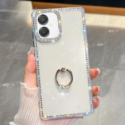 Rhinestone Glitter TPU Ring Holder Anti-fall Phone Case, For Samsung Galaxy S26+ 5G, For Samsung Galaxy S26 Ultra 5G, For Samsung Galaxy S26 5G, For Samsung Galaxy A07 5G, For Samsung Galaxy A17 5G, For Samsung Galaxy A56 5G, For Samsung Galaxy A26 5G ...