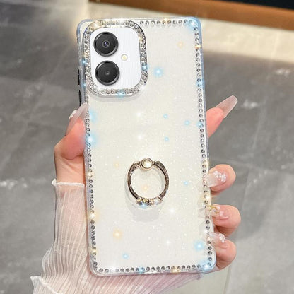 Rhinestone Glitter TPU Ring Holder Anti-fall Phone Case, For Samsung Galaxy S26+ 5G, For Samsung Galaxy S26 Ultra 5G, For Samsung Galaxy S26 5G, For Samsung Galaxy A07 5G, For Samsung Galaxy A17 5G, For Samsung Galaxy A56 5G, For Samsung Galaxy A26 5G ...