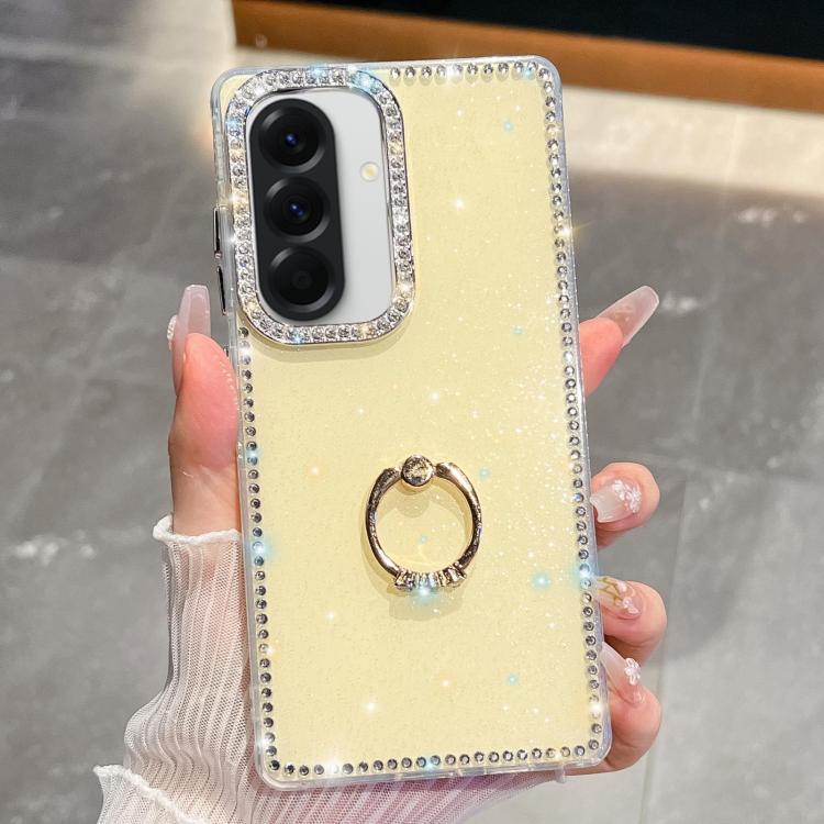 Rhinestone Glitter TPU Ring Holder Anti-fall Phone Case, For Samsung Galaxy S26+ 5G, For Samsung Galaxy S26 Ultra 5G, For Samsung Galaxy S26 5G, For Samsung Galaxy A07 5G, For Samsung Galaxy A17 5G, For Samsung Galaxy A56 5G, For Samsung Galaxy A26 5G ...
