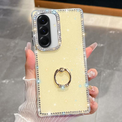 Rhinestone Glitter TPU Ring Holder Anti-fall Phone Case, For Samsung Galaxy S26+ 5G, For Samsung Galaxy S26 Ultra 5G, For Samsung Galaxy S26 5G, For Samsung Galaxy A07 5G, For Samsung Galaxy A17 5G, For Samsung Galaxy A56 5G, For Samsung Galaxy A26 5G ...