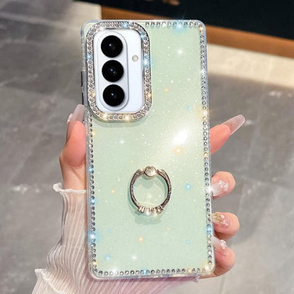 Rhinestone Glitter TPU Ring Holder Anti-fall Phone Case, For Samsung Galaxy S26+ 5G, For Samsung Galaxy S26 Ultra 5G, For Samsung Galaxy S26 5G, For Samsung Galaxy A07 5G, For Samsung Galaxy A17 5G, For Samsung Galaxy A56 5G, For Samsung Galaxy A26 5G ...
