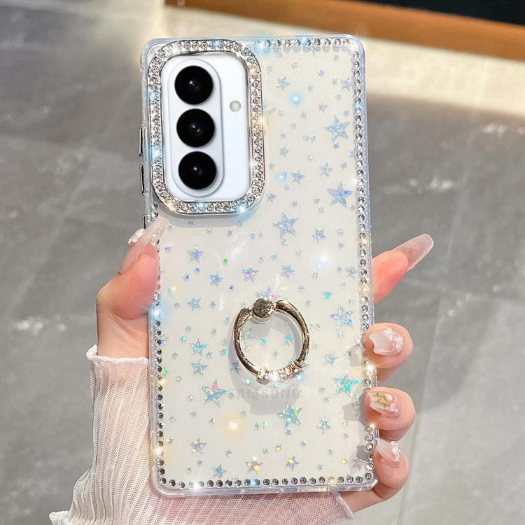 Rhinestone Glitter TPU Ring Holder Anti-fall Phone Case, For Samsung Galaxy S26+ 5G, For Samsung Galaxy S26 Ultra 5G, For Samsung Galaxy S26 5G, For Samsung Galaxy A07 5G, For Samsung Galaxy A17 5G, For Samsung Galaxy A56 5G, For Samsung Galaxy A26 5G ...