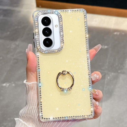 Rhinestone Glitter TPU Ring Holder Anti-fall Phone Case, For Samsung Galaxy S26+ 5G, For Samsung Galaxy S26 Ultra 5G, For Samsung Galaxy S26 5G, For Samsung Galaxy A07 5G, For Samsung Galaxy A17 5G, For Samsung Galaxy A56 5G, For Samsung Galaxy A26 5G ...
