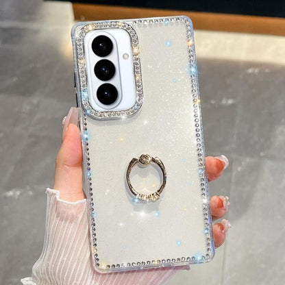 Rhinestone Glitter TPU Ring Holder Anti-fall Phone Case, For Samsung Galaxy S26+ 5G, For Samsung Galaxy S26 Ultra 5G, For Samsung Galaxy S26 5G, For Samsung Galaxy A07 5G, For Samsung Galaxy A17 5G, For Samsung Galaxy A56 5G, For Samsung Galaxy A26 5G ...