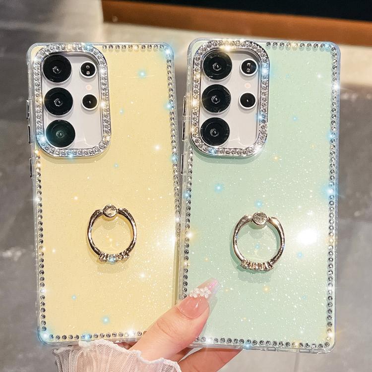 Rhinestone Glitter TPU Ring Holder Anti-fall Phone Case, For Samsung Galaxy S24 Ultra 5G, For Samsung Galaxy S24+ 5G, For Samsung Galaxy S24 5G, For Samsung Galaxy S23 Ultra 5G