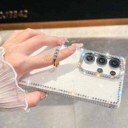 Rhinestone Glitter TPU Ring Holder Anti-fall Phone Case, For Samsung Galaxy S24 Ultra 5G, For Samsung Galaxy S24+ 5G, For Samsung Galaxy S24 5G, For Samsung Galaxy S23 Ultra 5G