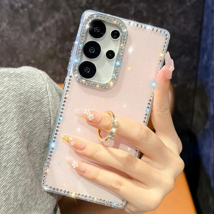 Rhinestone Glitter TPU Ring Holder Anti-fall Phone Case, For Samsung Galaxy S24 Ultra 5G, For Samsung Galaxy S24+ 5G, For Samsung Galaxy S24 5G, For Samsung Galaxy S23 Ultra 5G