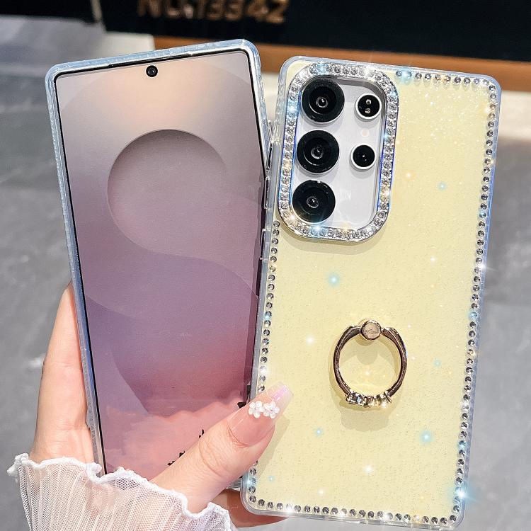 Rhinestone Glitter TPU Ring Holder Anti-fall Phone Case, For Samsung Galaxy S24 Ultra 5G, For Samsung Galaxy S24+ 5G, For Samsung Galaxy S24 5G, For Samsung Galaxy S23 Ultra 5G