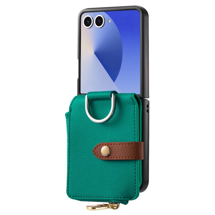 Litchi Texture Ring Vertical Zipper Wallet Phone Case