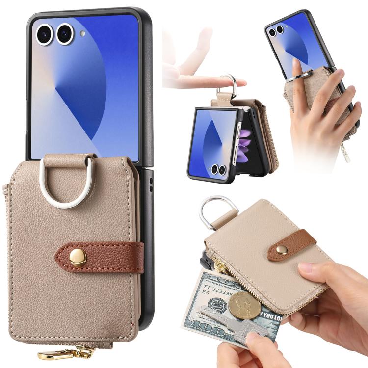 Litchi Texture Ring Vertical Zipper Wallet Phone Case