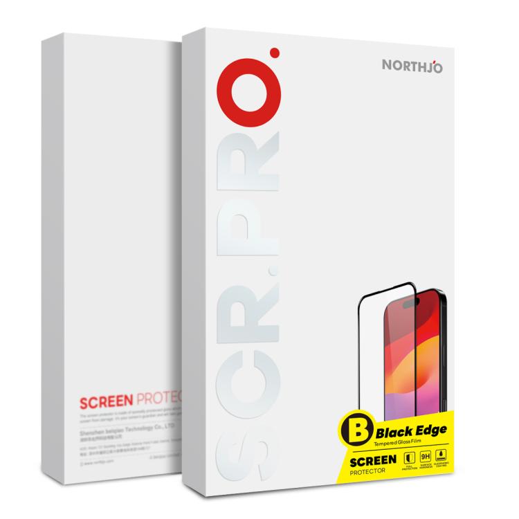 2pcs NORTHJO A++ 0.3mm Screen Full Glue Silk Printing Tempered Glass Film