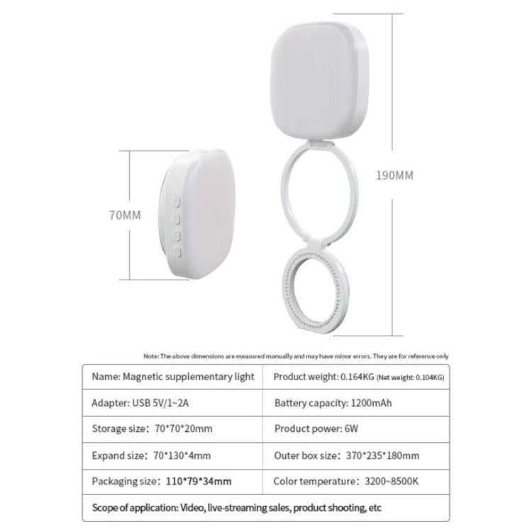 AL80 Portable 360 Degree Rotatable Magnetic Selfie Fill Light LED Fill Lamp