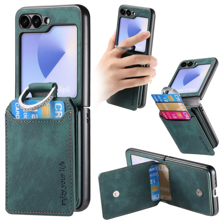 Retro Leather Ring Vertical Flip Wallet Phone Case