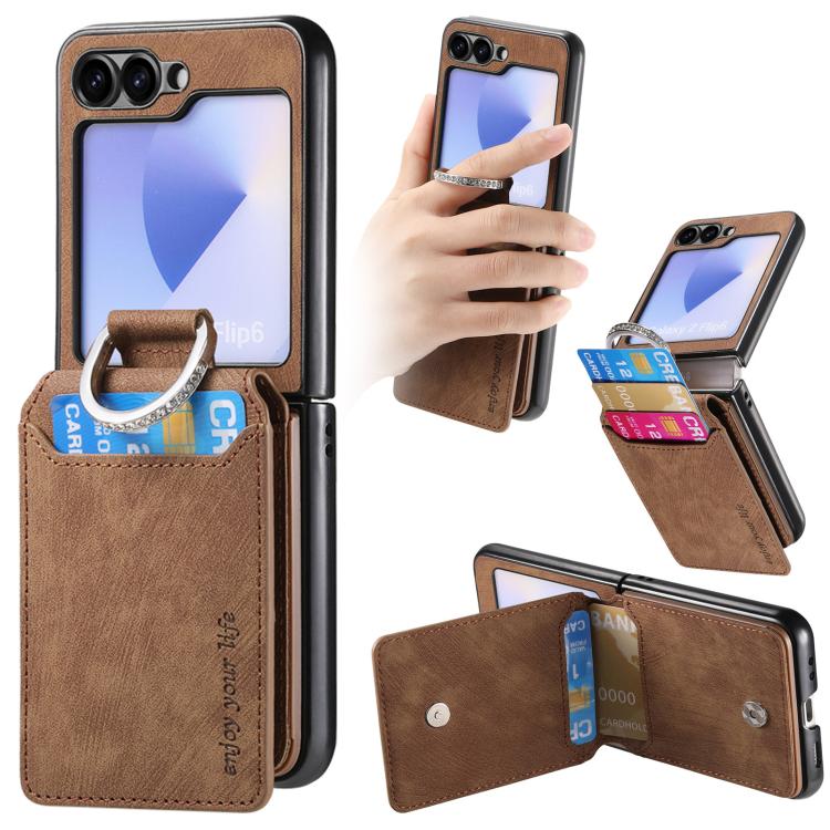 Retro Leather Ring Vertical Flip Wallet Phone Case
