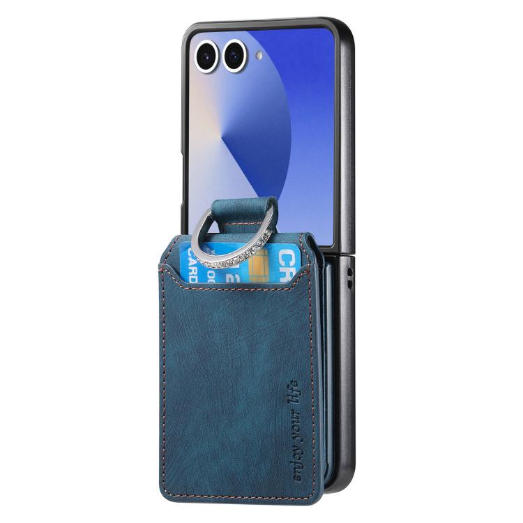 Retro Leather Ring Vertical Flip Wallet Phone Case