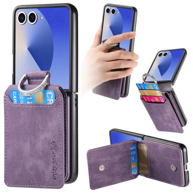 Retro Leather Ring Vertical Flip Wallet Phone Case