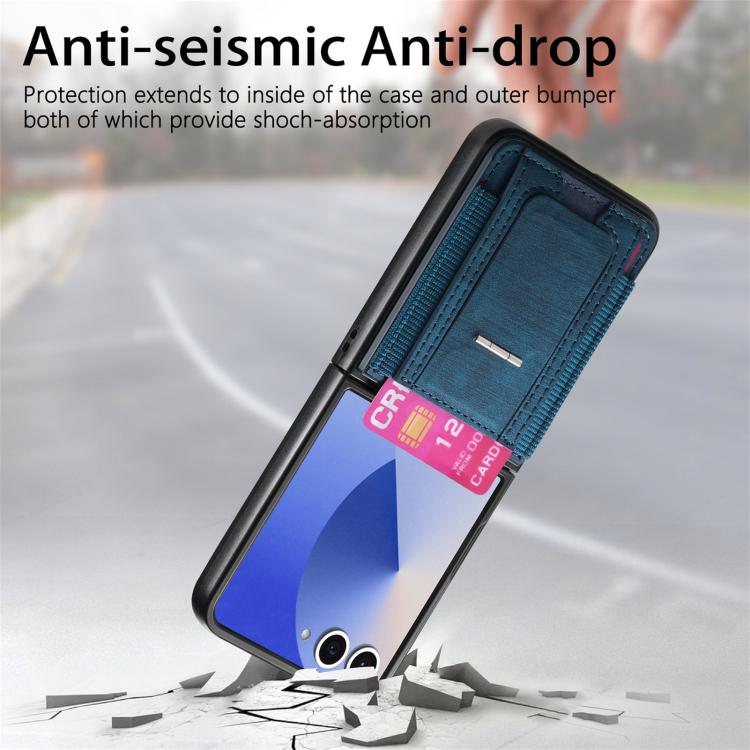 Retro Leather Fold Stand Elastic Card Bag Phone Case