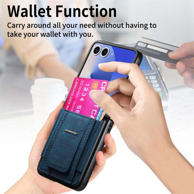 Retro Leather Fold Stand Elastic Card Bag Phone Case